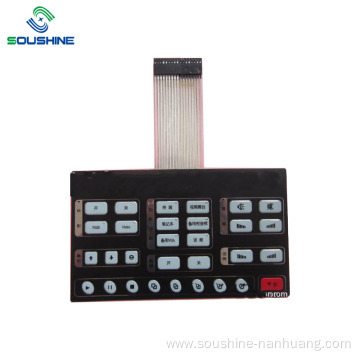 Dome button long lifetime membrane keypad with LED